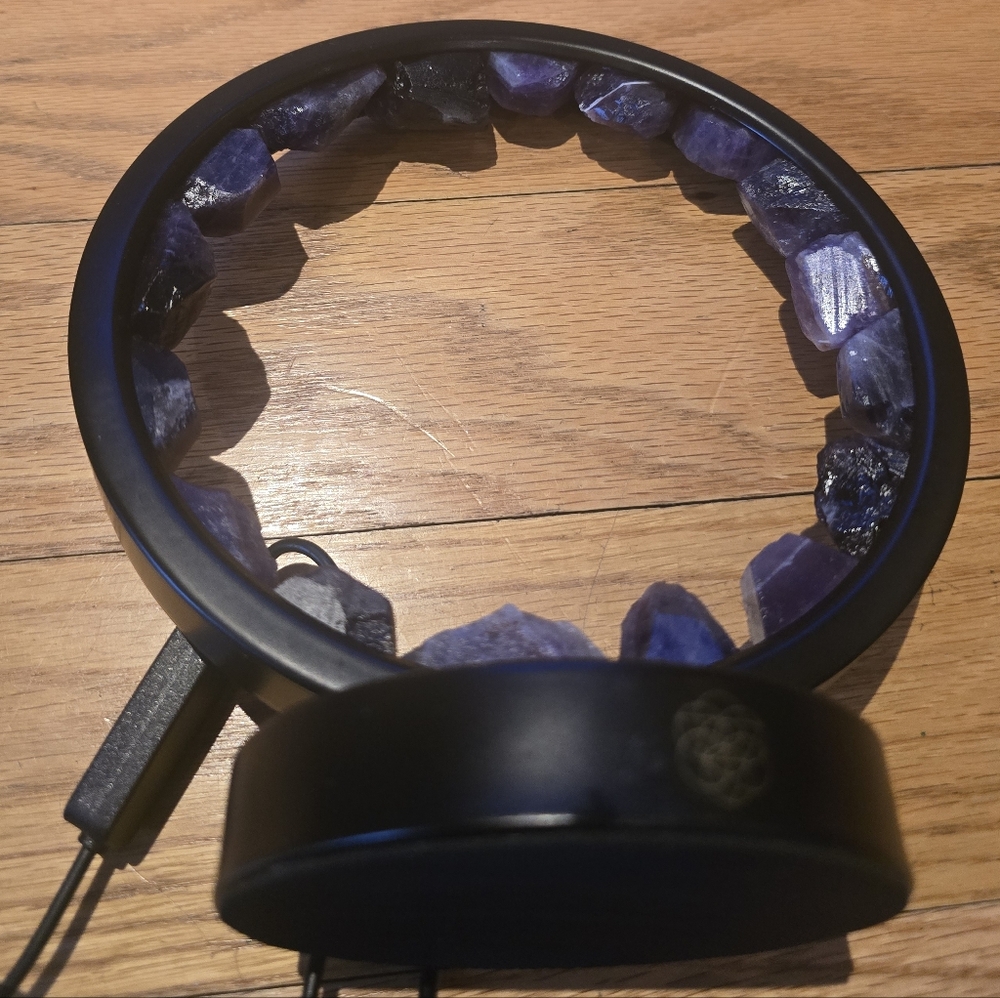 Black and Purple Crystal Lamp